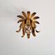 Italian ceiling light in gilded metal, floral design, 1960-70.