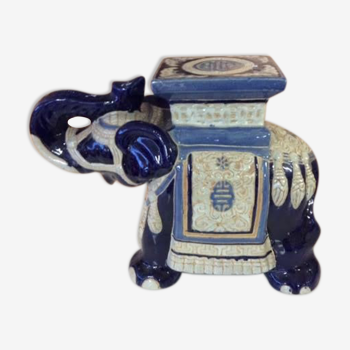 Blue ceramic elephant