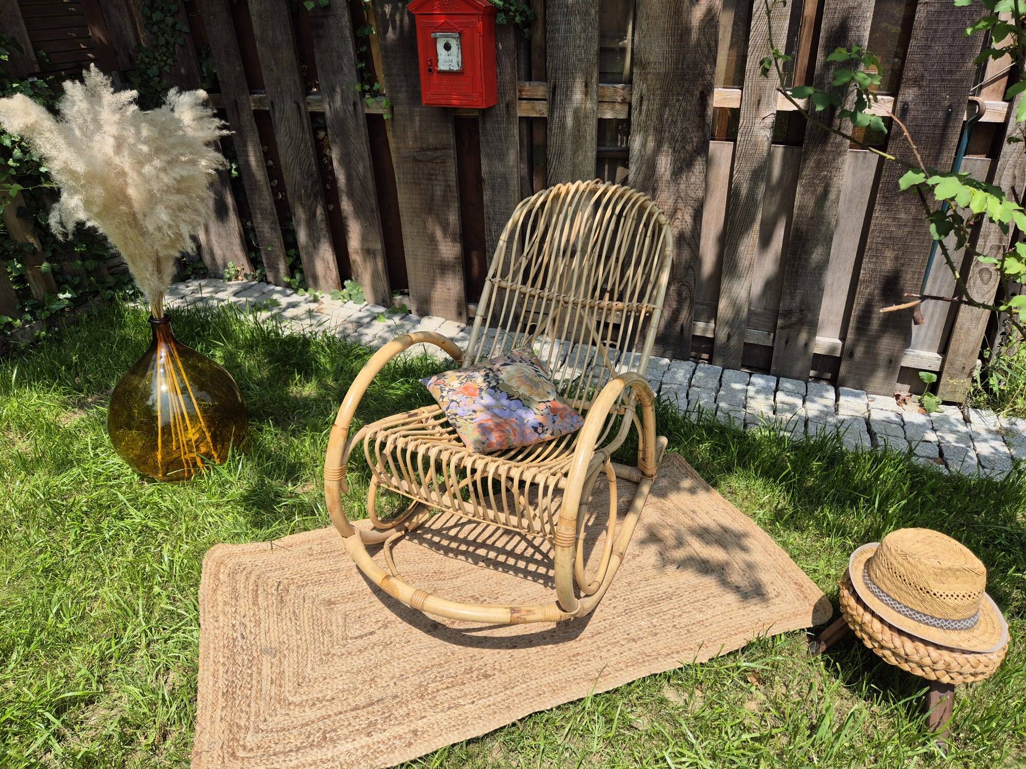 Vintage rattan rocking chair