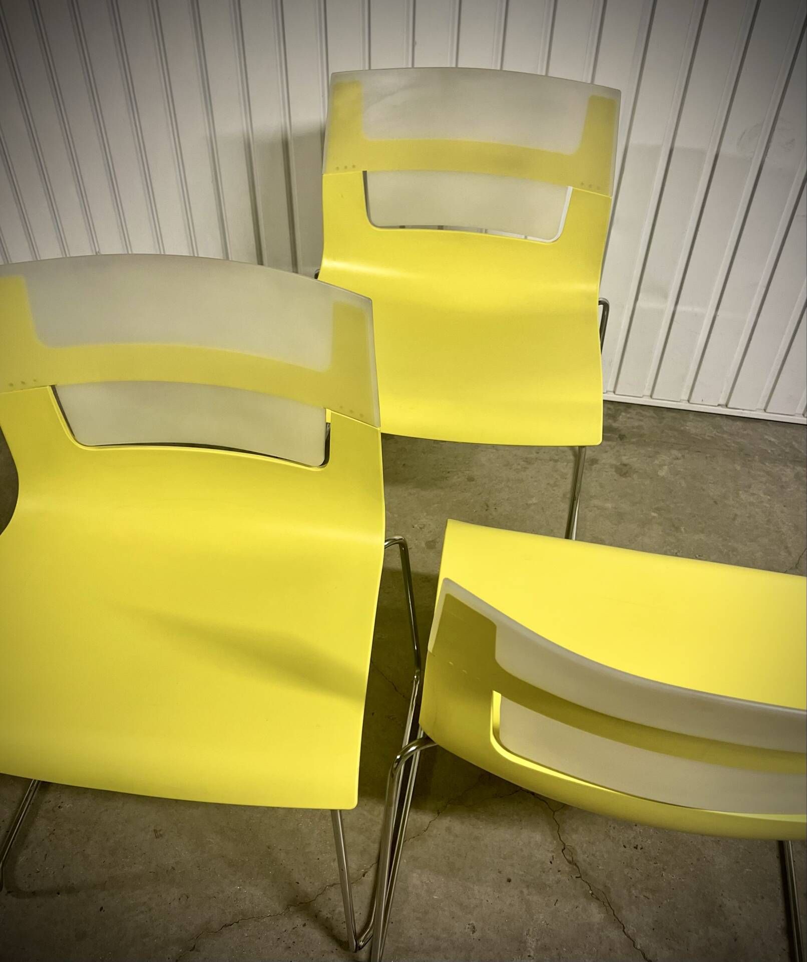 Chaises design jaune et chrome Chaise - Otto B&B Italia– vintage / déc