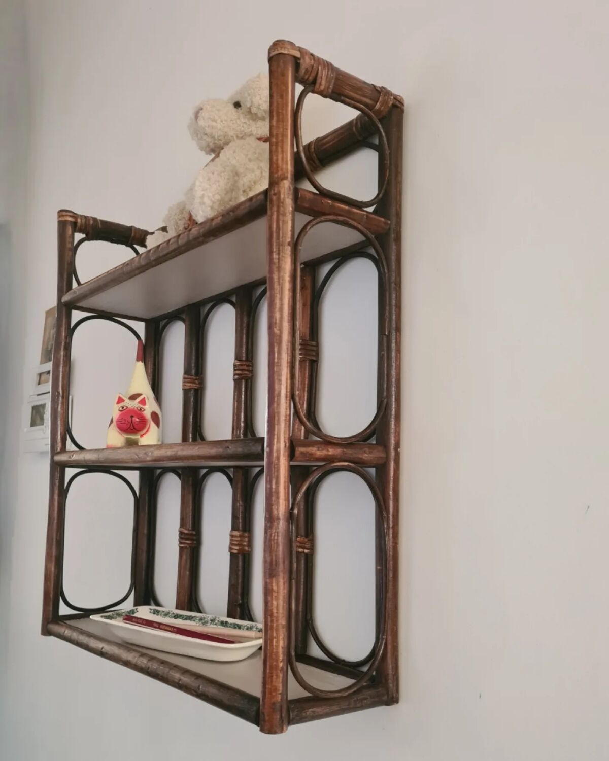 Vintage rattan shelf