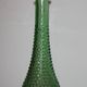 Vintage green glass bottle vase with geometric relief – H 33 cm