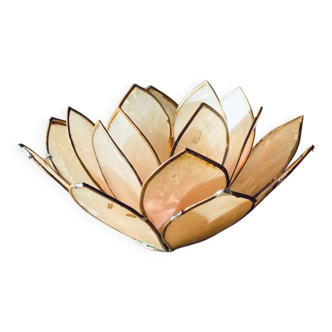 Mother-of-pearl and brass lotus flower