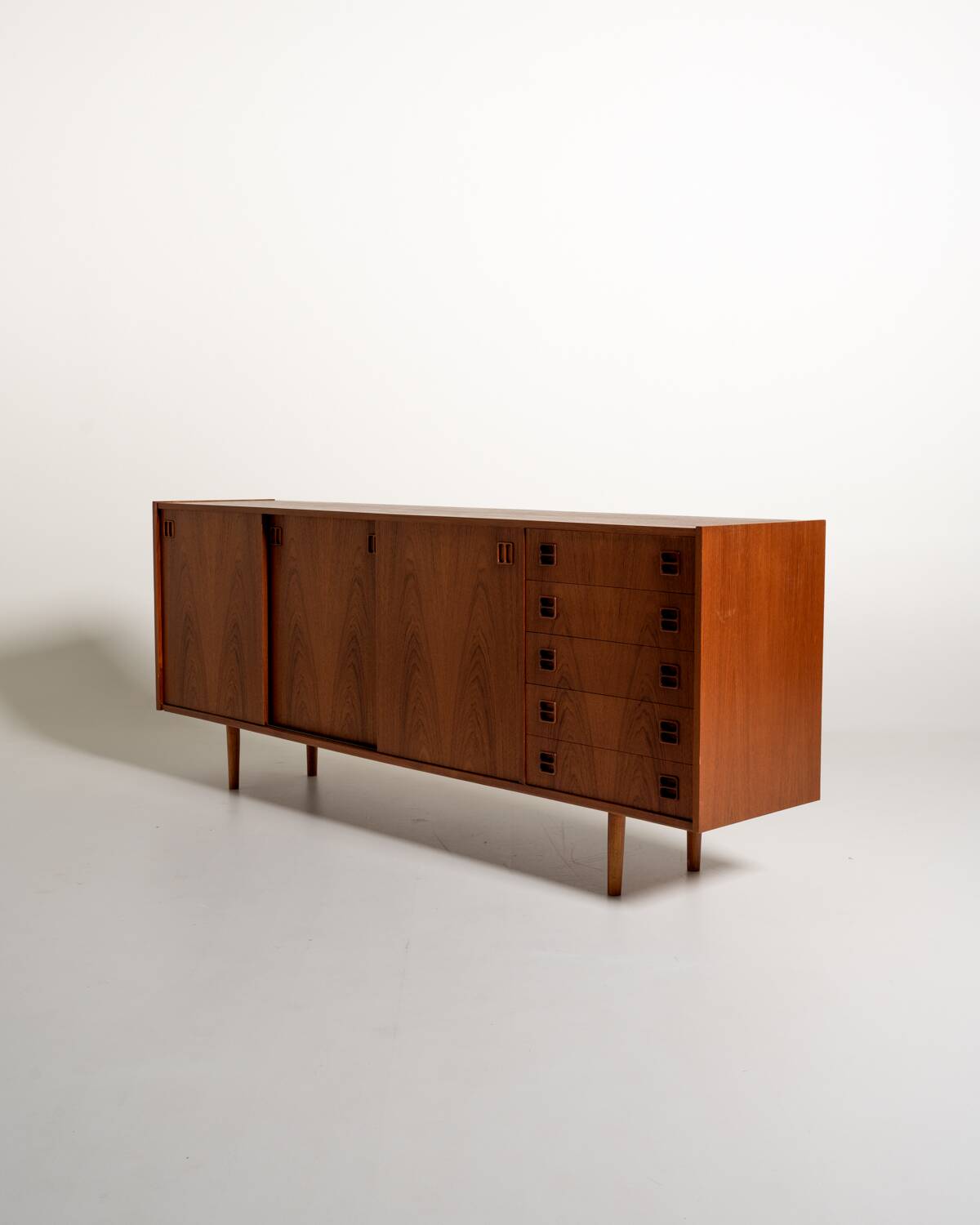 Danish teak sideboard with sliding doors, 1960s