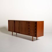 Danish teak sideboard with sliding doors, 1960s