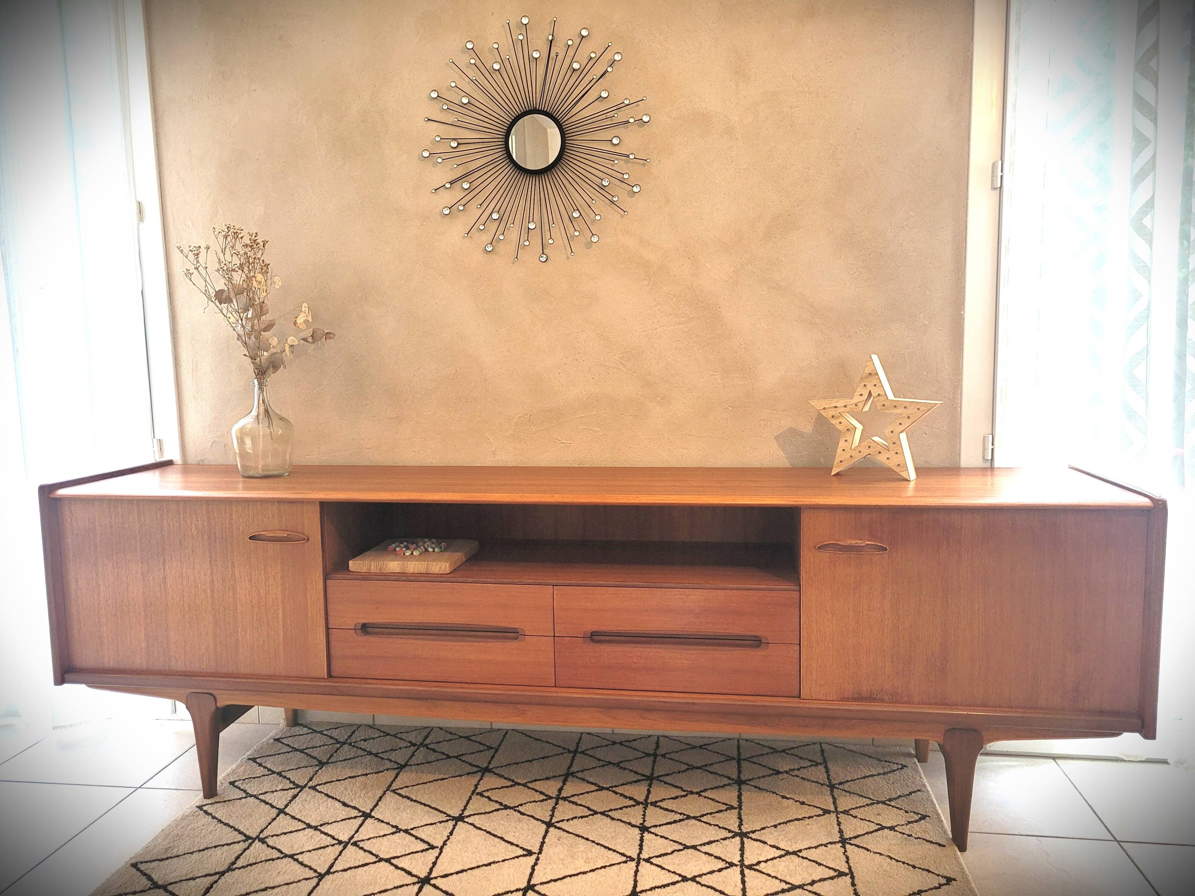 Scandinavian design sideboard in vintage teak