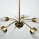 Vintage brass and cut glass chandelier – Italy, 1950s