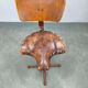 1930s Industrial Adjustable Swivel Chair with Leather Seat
