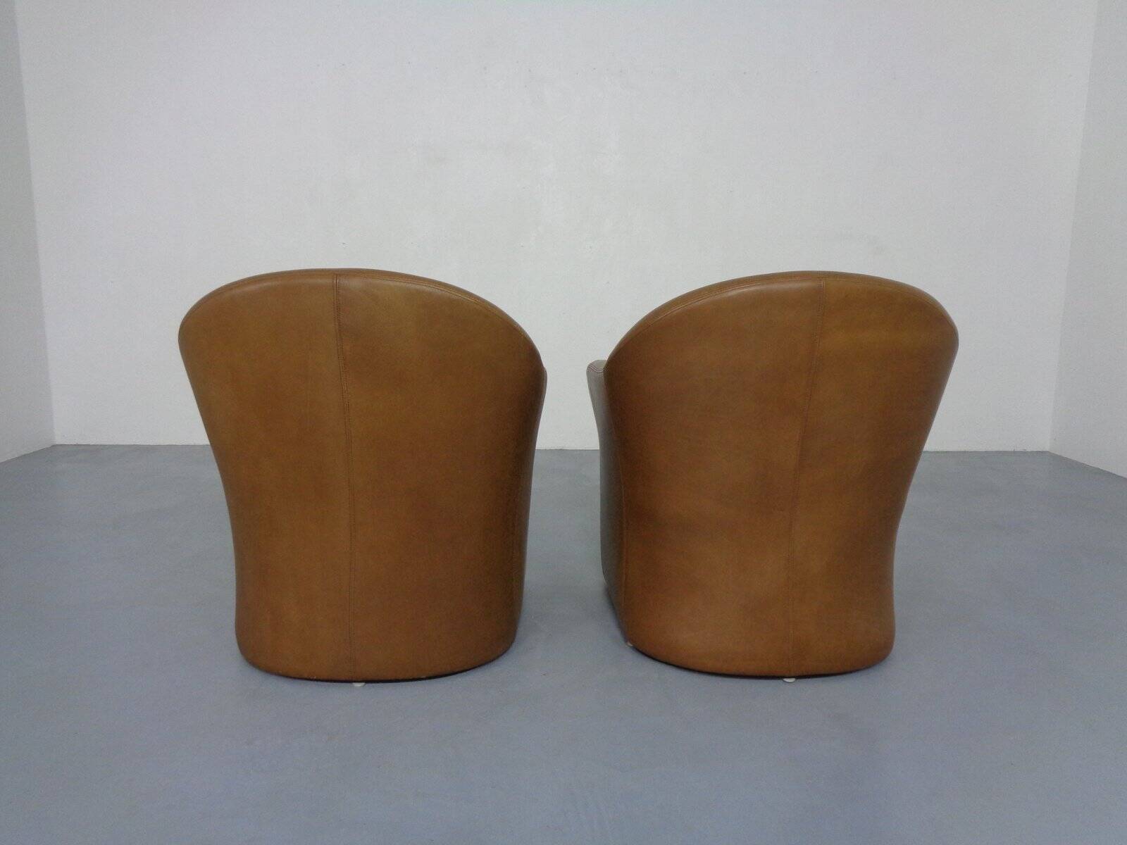 Set of Mid-Century German Leather Cocktail Chairs by Walter Knoll, 1960s