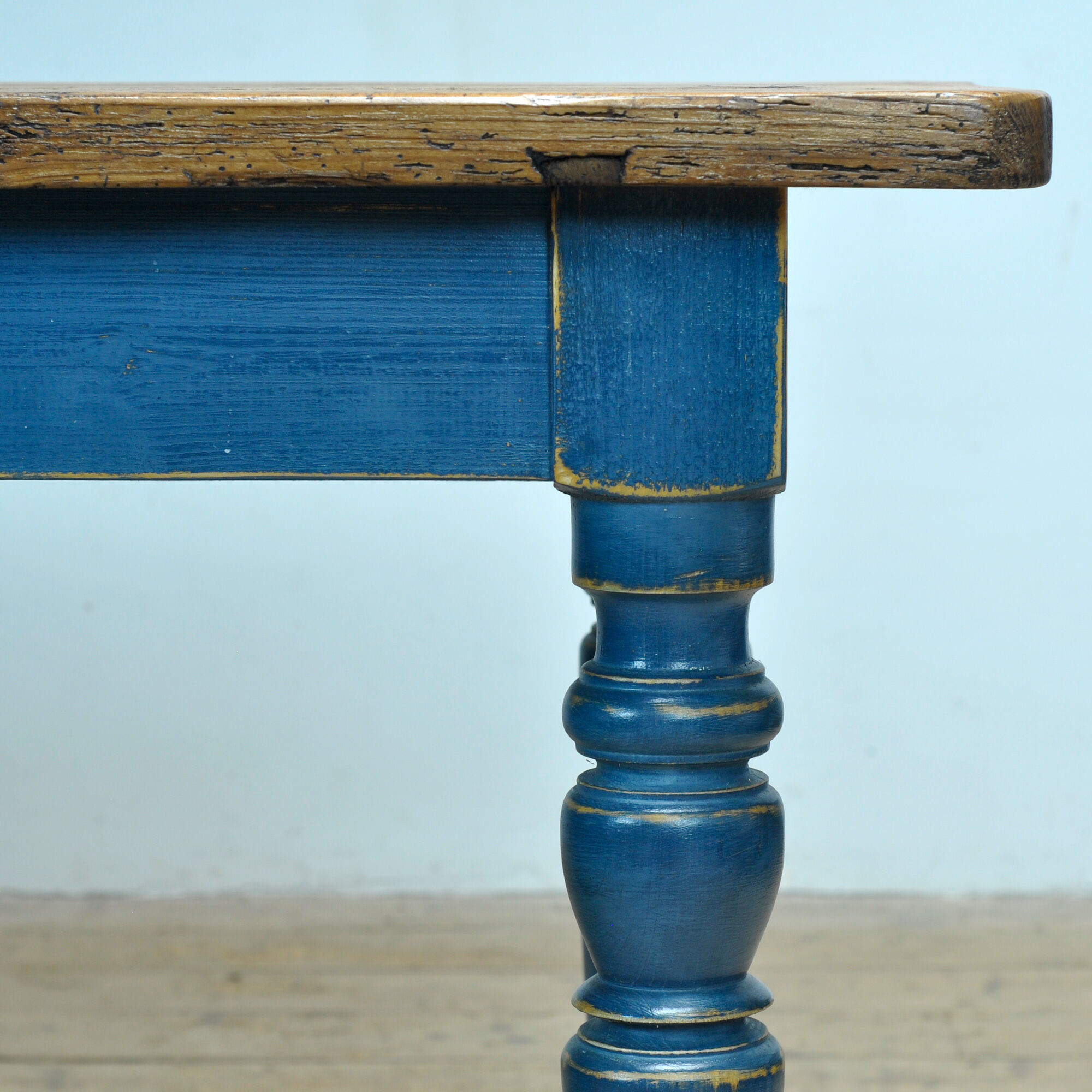 Pine table with old top