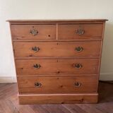Commode anglaise antique en pin massif, XIXe siècle