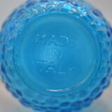 Turquoise blue decanter of 56 centimeters with cap & relief