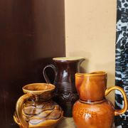 Trio de pichets en céramique émaillée vintage
