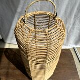 Large lantern-shaped rattan pendant lamp H50 D24