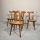 Set of 4 pine chairs