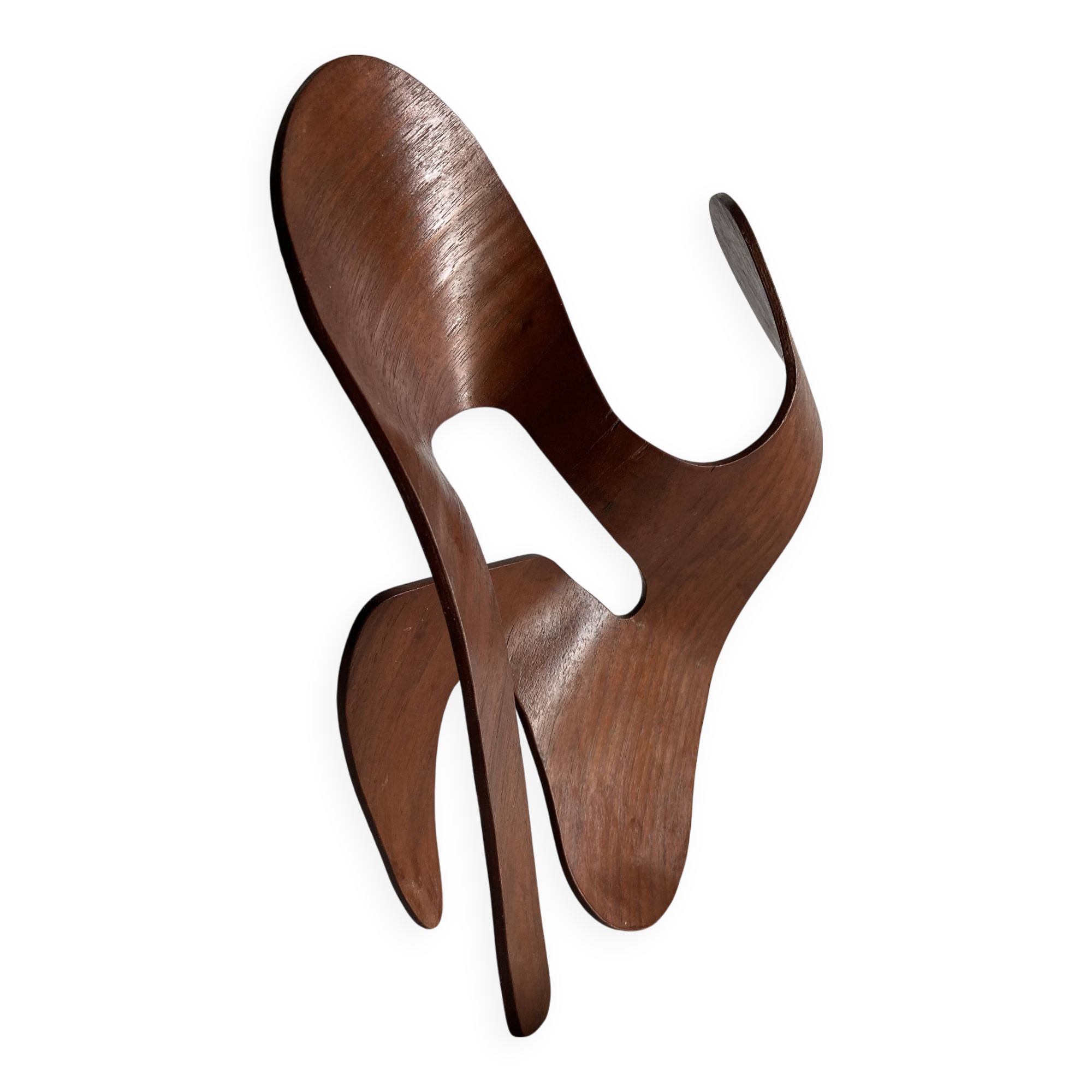 Mrs. Charles Eames_ The shadow does not bend, walnut plywood sculpture