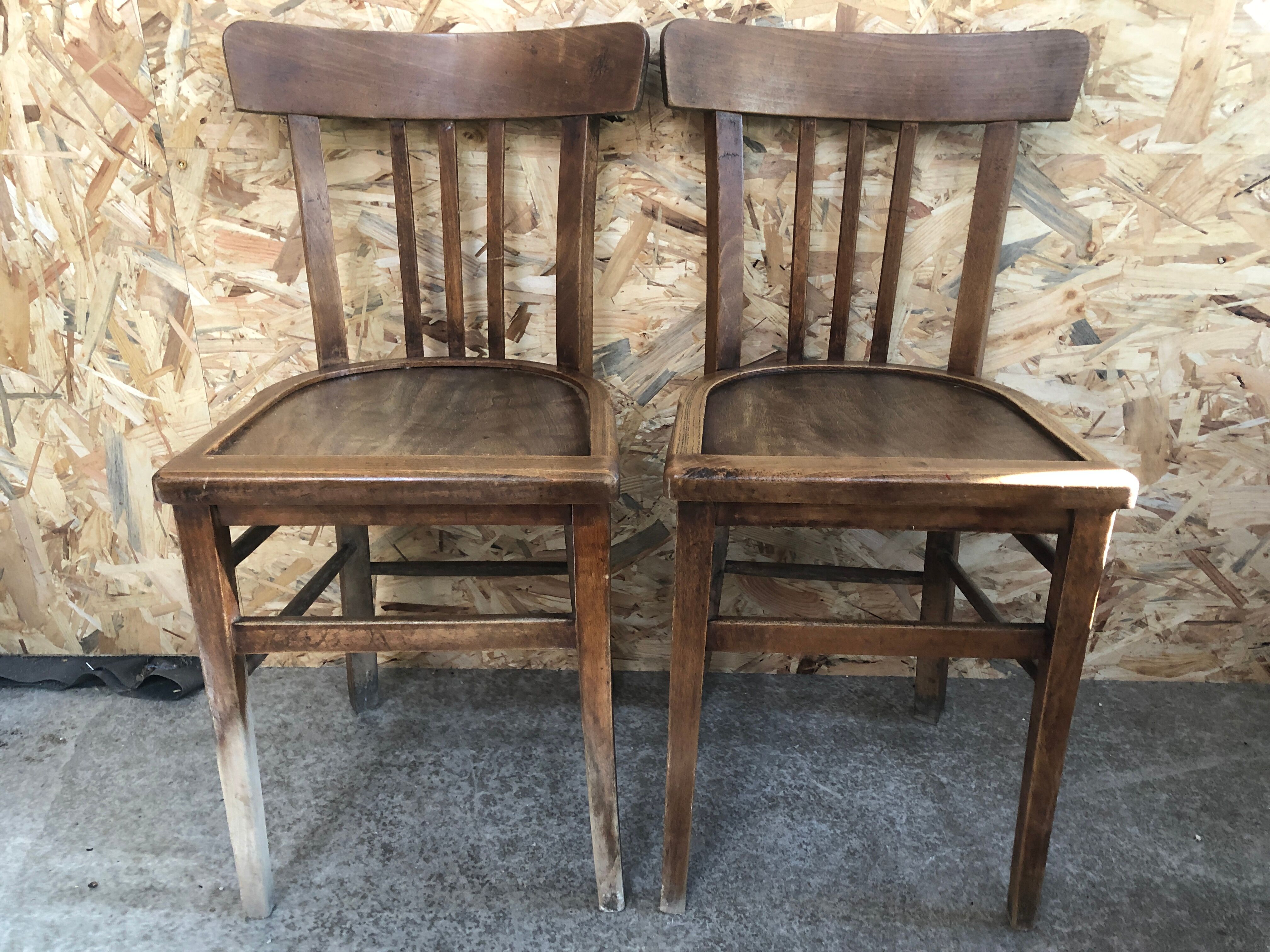 Pair chair bistro vintage wood