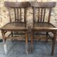 Pair chair bistro vintage wood