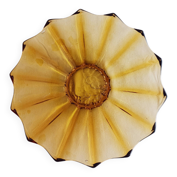 Coupe à fruits en verre ambré