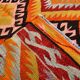 6x9 Orange & Balck Handmade Tribal Vintage Kilim Rug