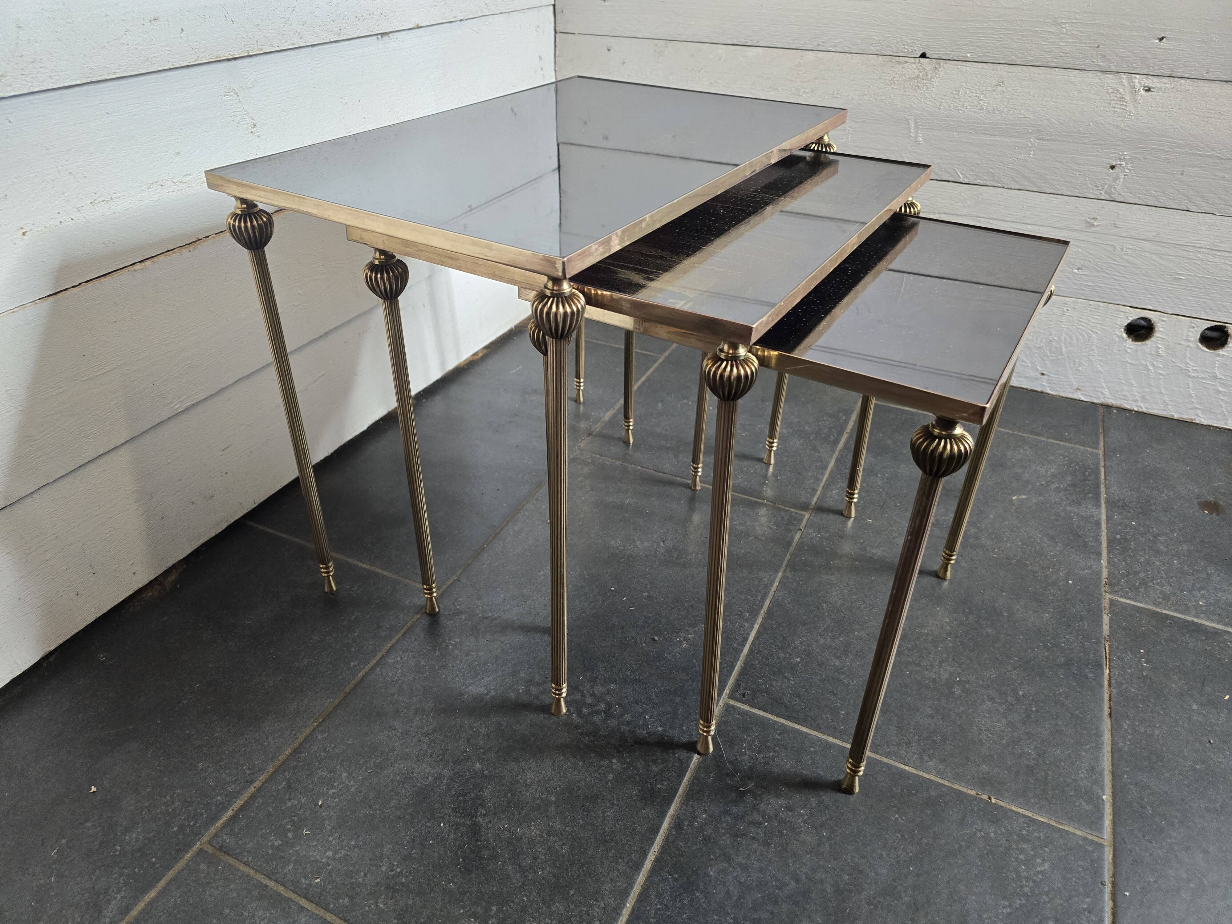 Vintage brass nesting table from the 60s