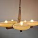 Art Deco Chandelier with 5 Arms and Round Shades from the 1930s