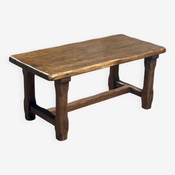 Solid wood coffee table, vintage brutalist style