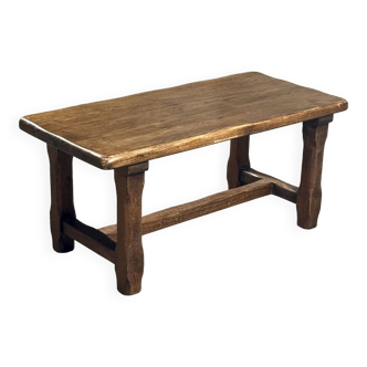 Table basse en bois massif, style brutaliste vintage