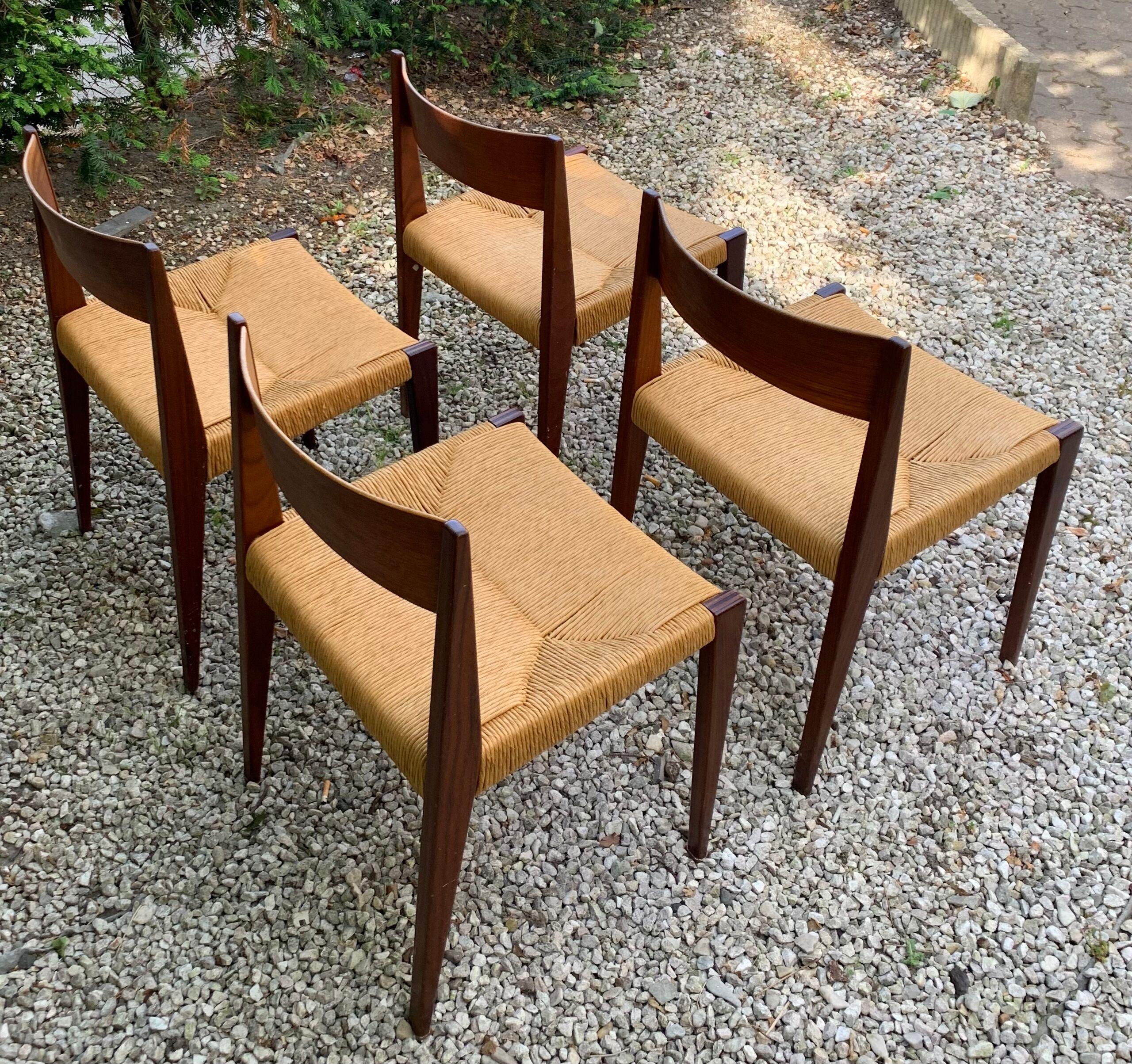 4 chaises modèle Pia de Poul Cadovius vers 1960