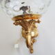 Applique ancienne bronze et globe facetté en verre