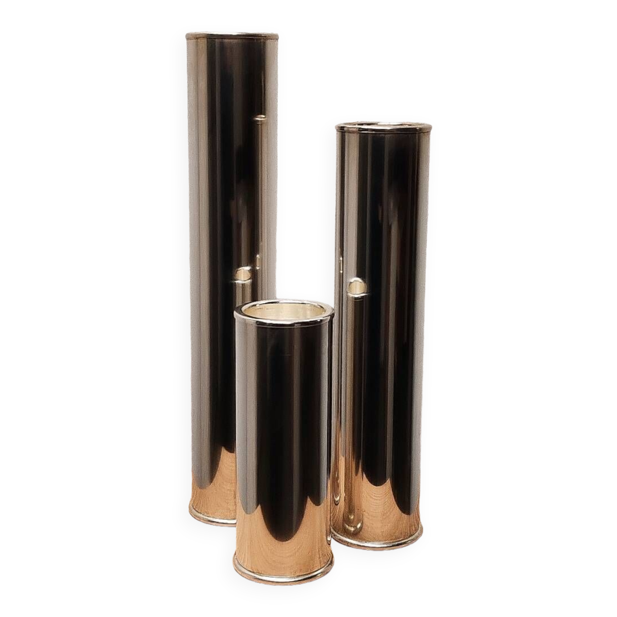 Bougeoirs métal argenté moderniste wilkens