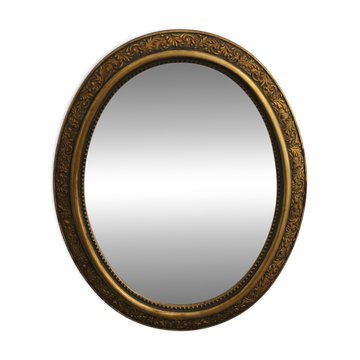Miroir ovale doré style Napoléon III