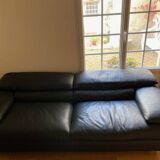black leather sofa