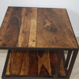 Metal and wood coffee table