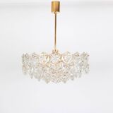 Kinkeldey chandelier in gilded brass and crystal glass, Germany, 1970s