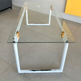 Bureau structure tubulaire et verre, 70s