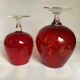 Paire de vases verres rouges Empoli Italy