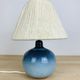 Blue ceramic ball lamp by Willy Dougoud