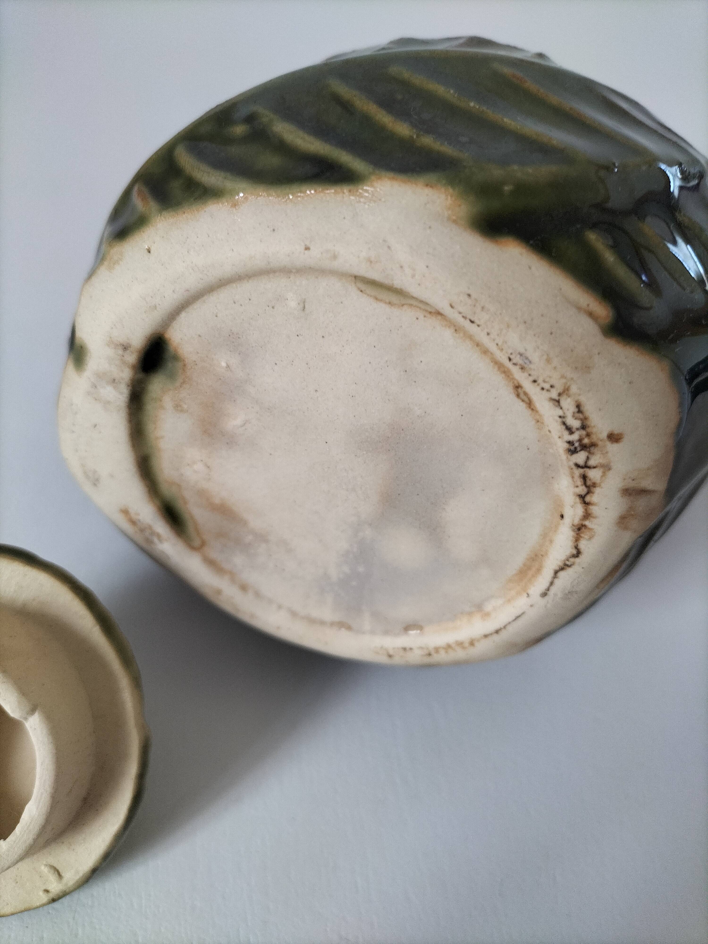 Petite théière barbotine épi de maïs vintage