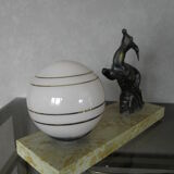 Art Deco marble figurine table lamp