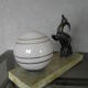 Art Deco marble figurine table lamp