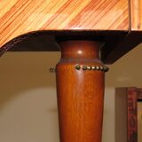 Pair of 60s veneer bedside tables with brass decorations