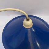 Blue metal pendant light from the 70s/80s vintage