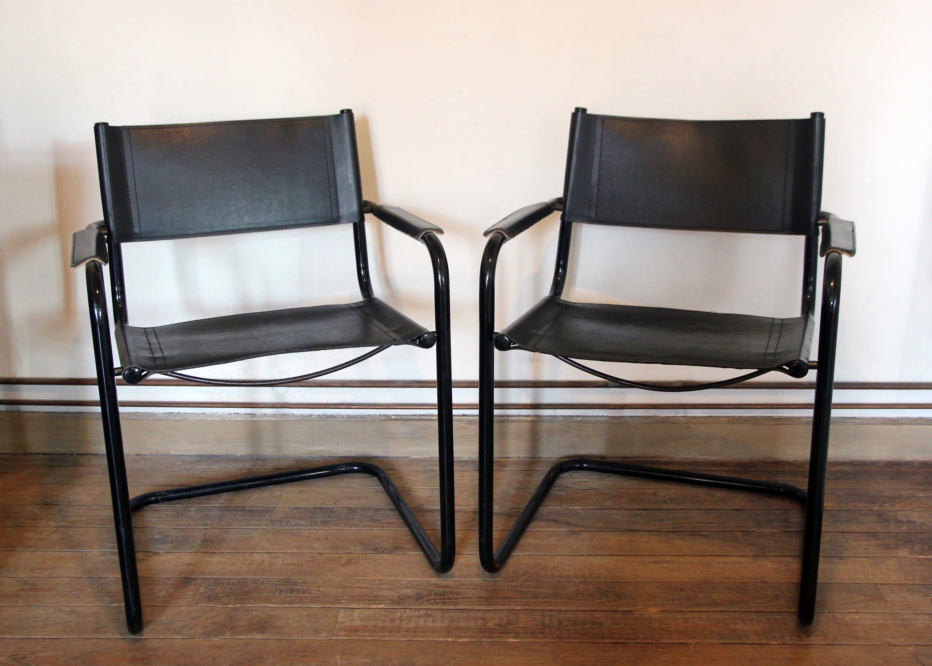Pair of armchairs cantilever bauhaus 70s