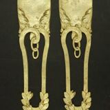 Large pair of falling Louis XVI style ornaments - bronze