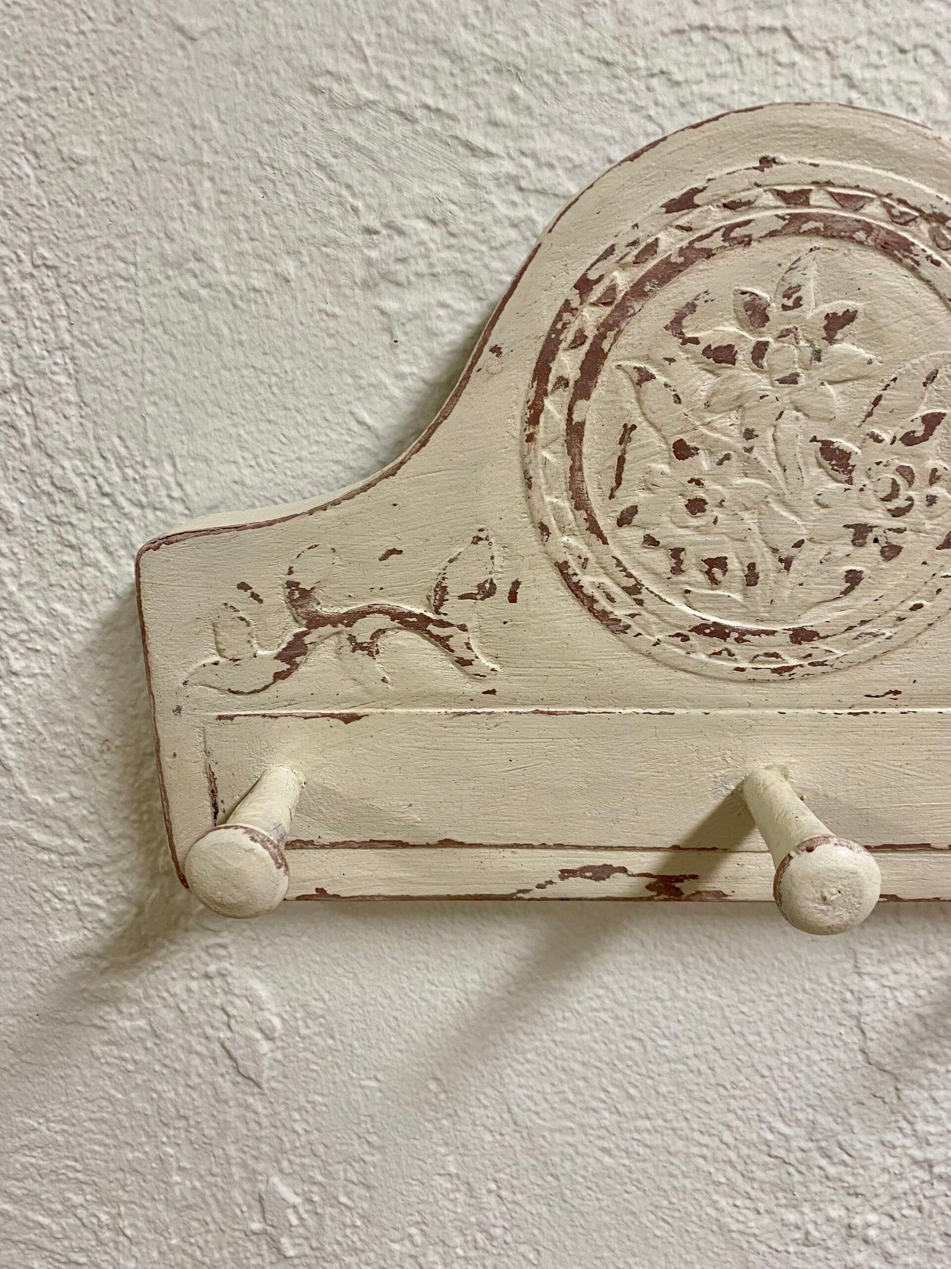 Vintage bohemian wall hook – weathered wood, unique piece