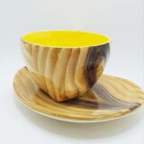 Tasse et soucoupe effet bois