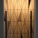 Floor Lamp with Sven Markelius “Pythagoras” Fabric Shade — Nordiska Kompaniet (attr.), Sweden, circa 1955–1960