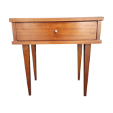 Wooden nightstand, with golden reflection, vintage, 50s.