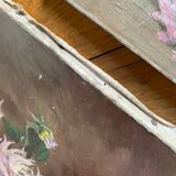 Set of 3 oils on canvas dahlias